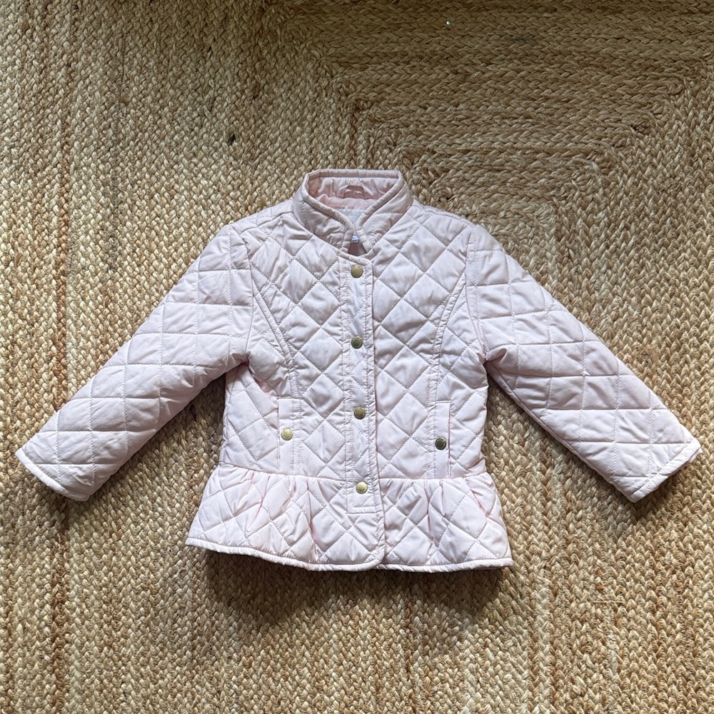 Janie and Jack Light Pink Quilted Puffer Jacket
